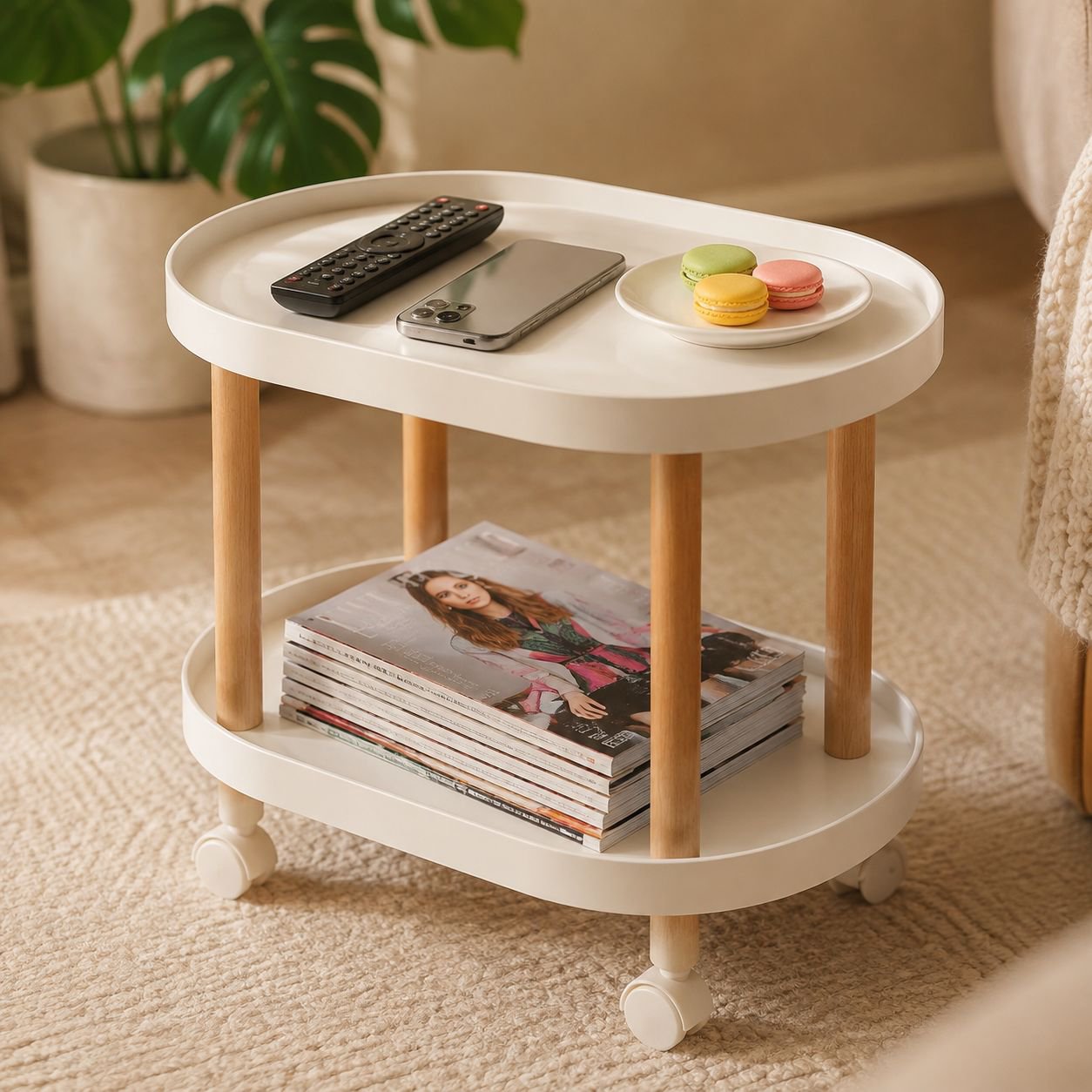 Table d'appoint compacte pour salon