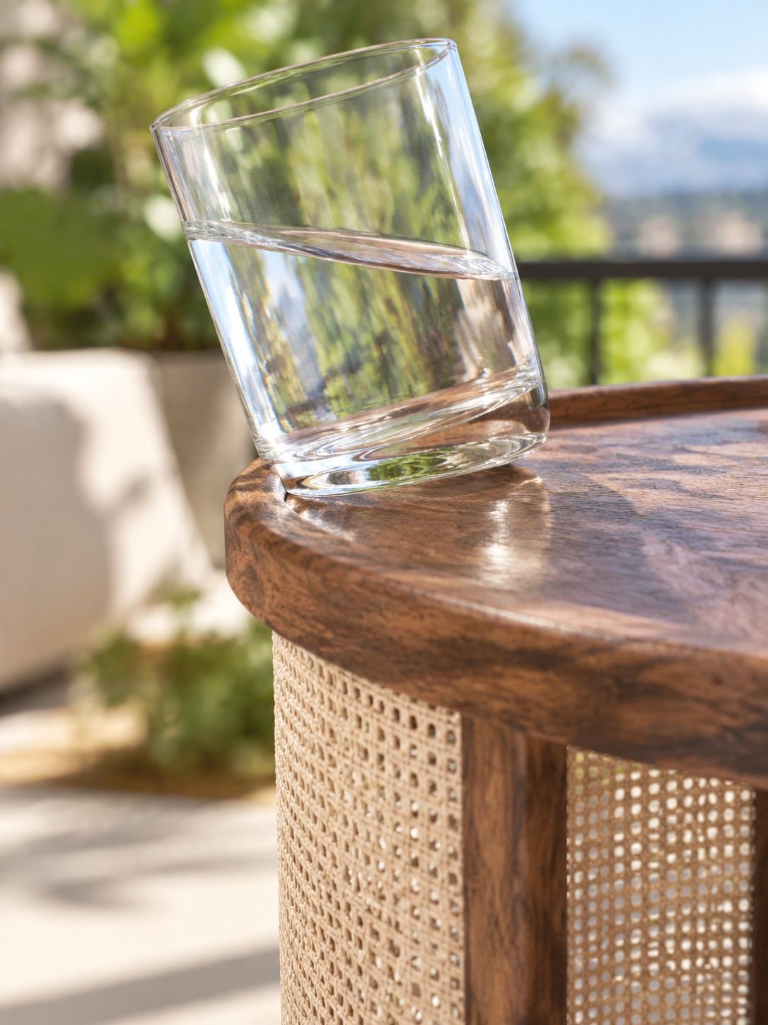 Table d’appoint ronde avec étagère pour canapé