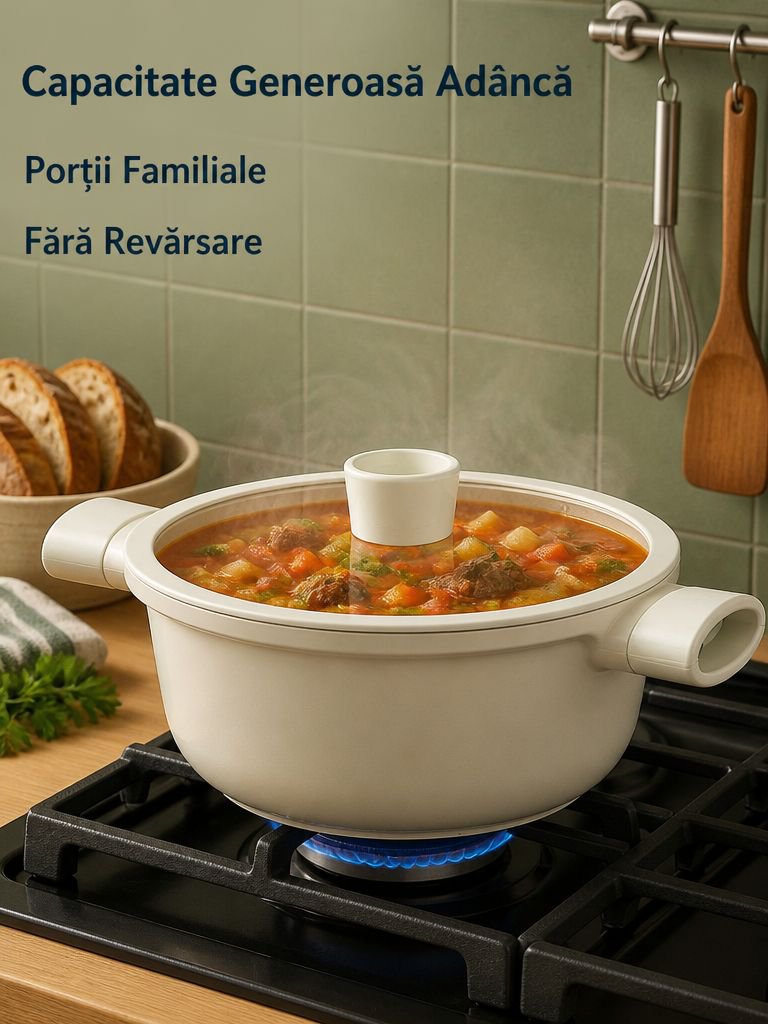 Oală pentru supă antiaderentă din piatră Maifan, pentru uz casnic