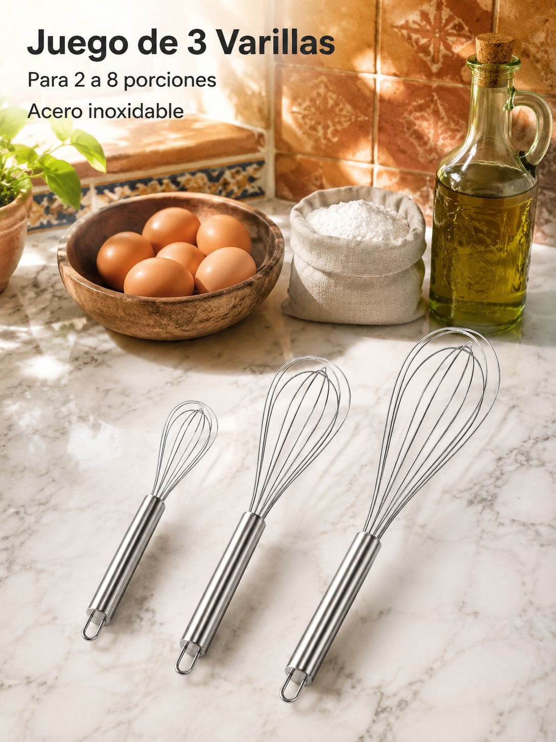 Batidor de huevos de acero inoxidable