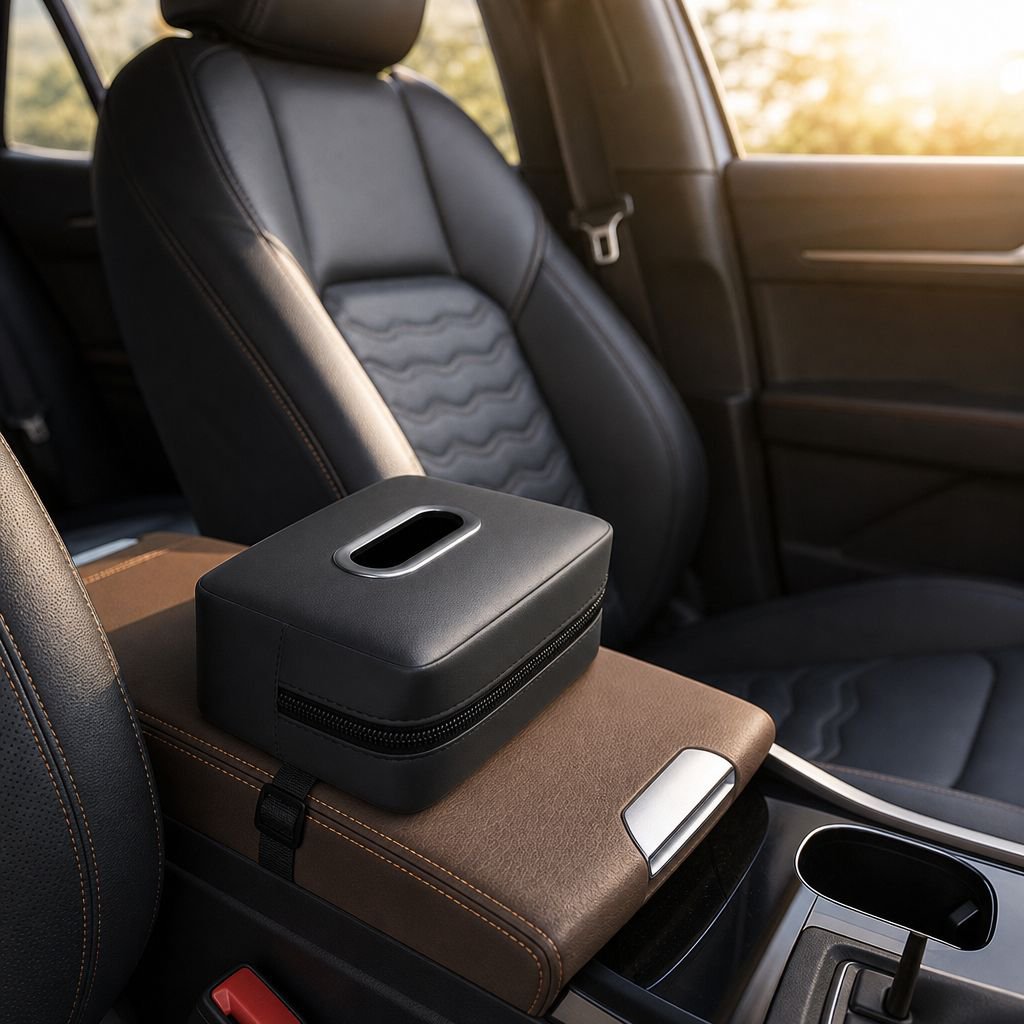 Accesorio de interior: caja de pañuelos de lujo para coche