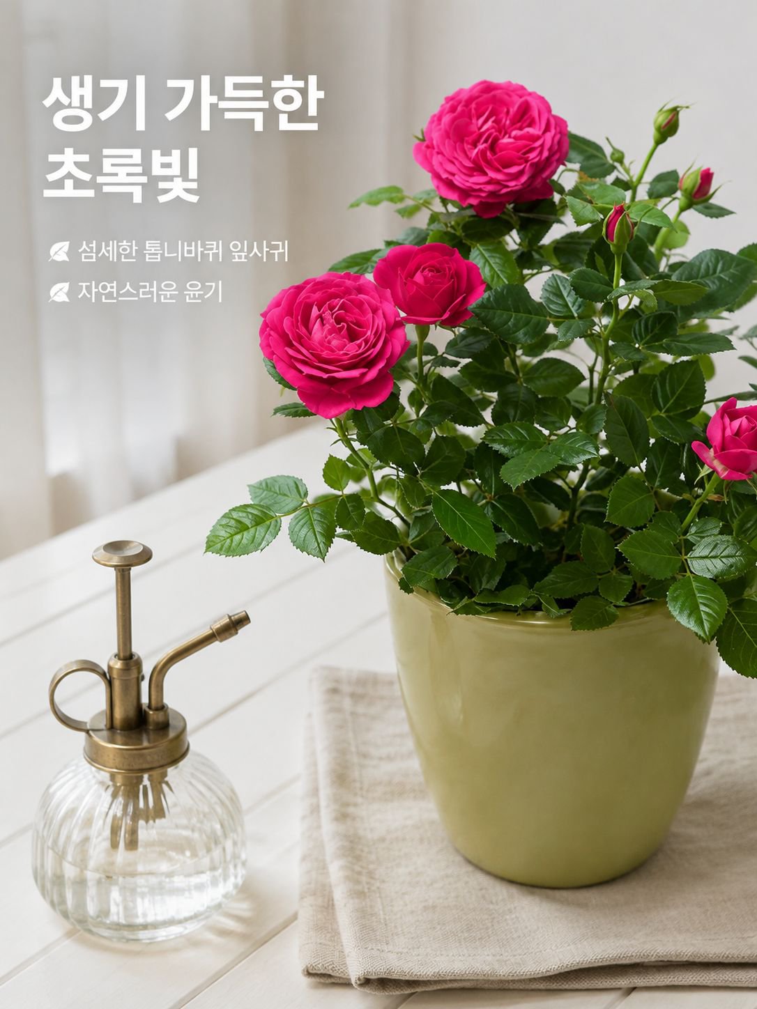 혼합 색상 장미 화분 식물