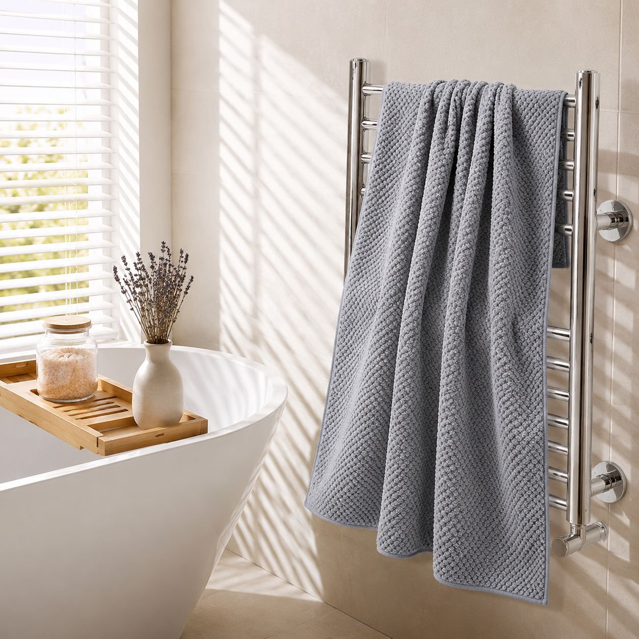 Home Thick Coral Fleece Large Bath Towel, Quick Dry Absorbent, Lint-Free Adult Body Wrap
