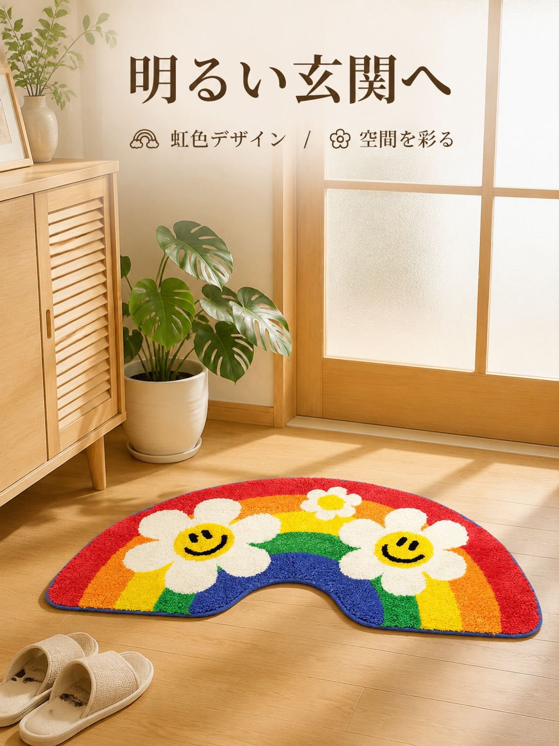 レインボー滑り止めマット