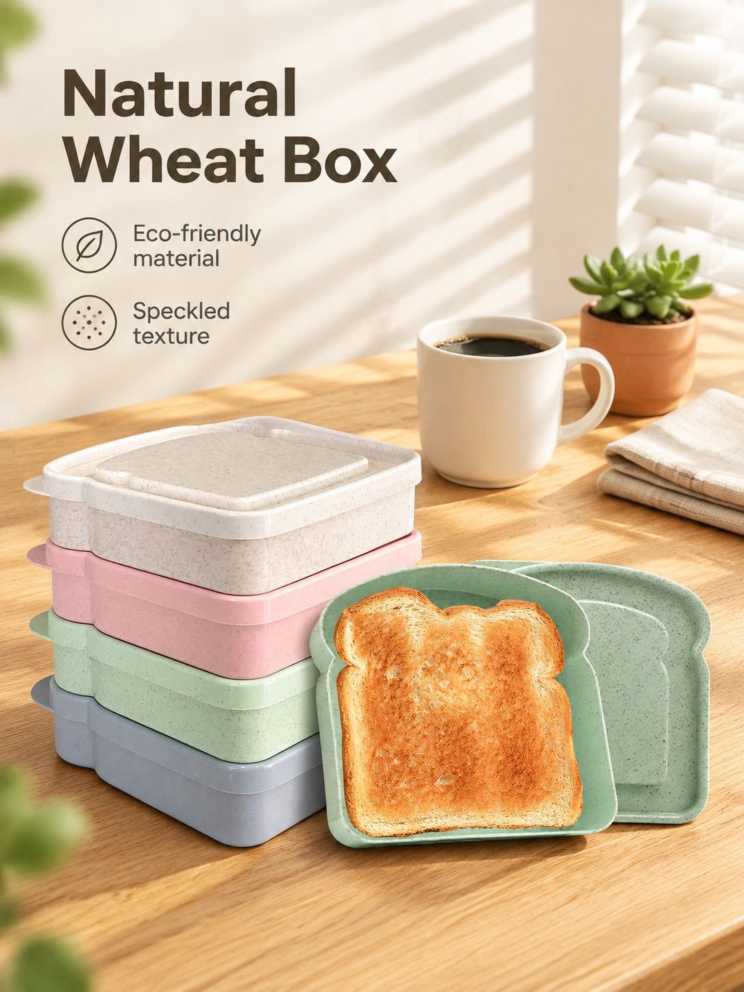 Wheat Straw Portable Toast Box