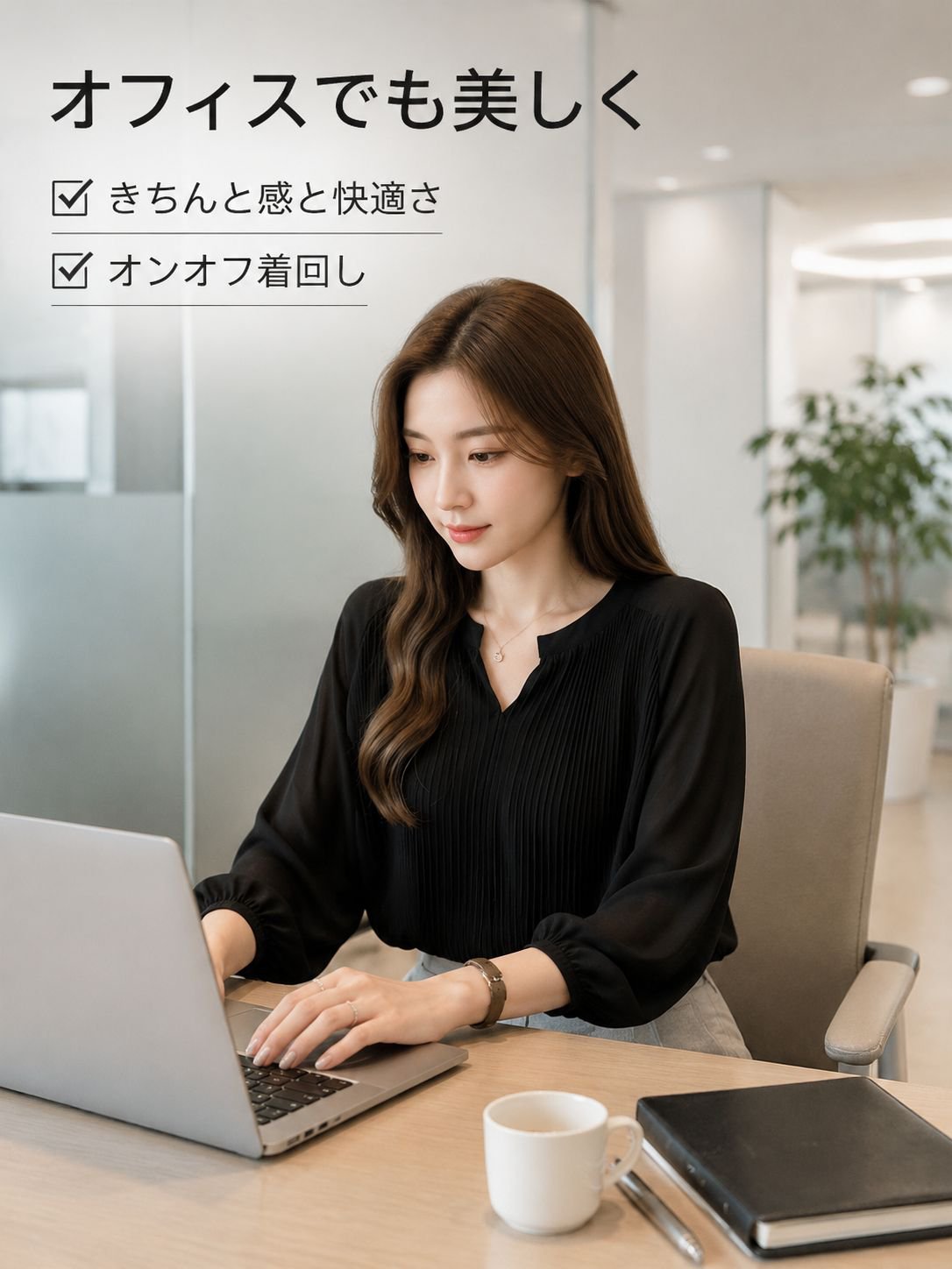 フレンチルーズシフォンブラウス プラスサイズ
