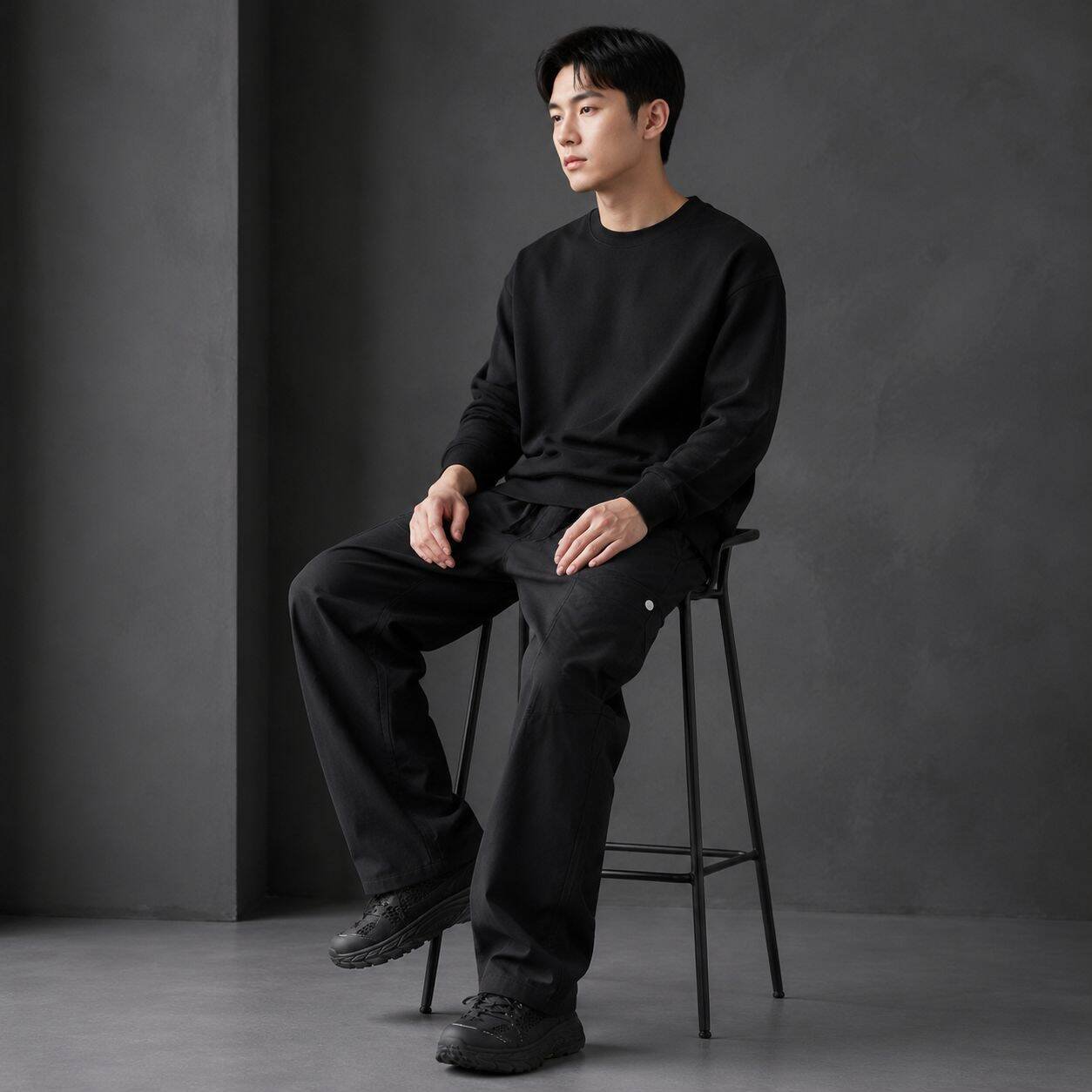 남성용 단색 니트 가디건