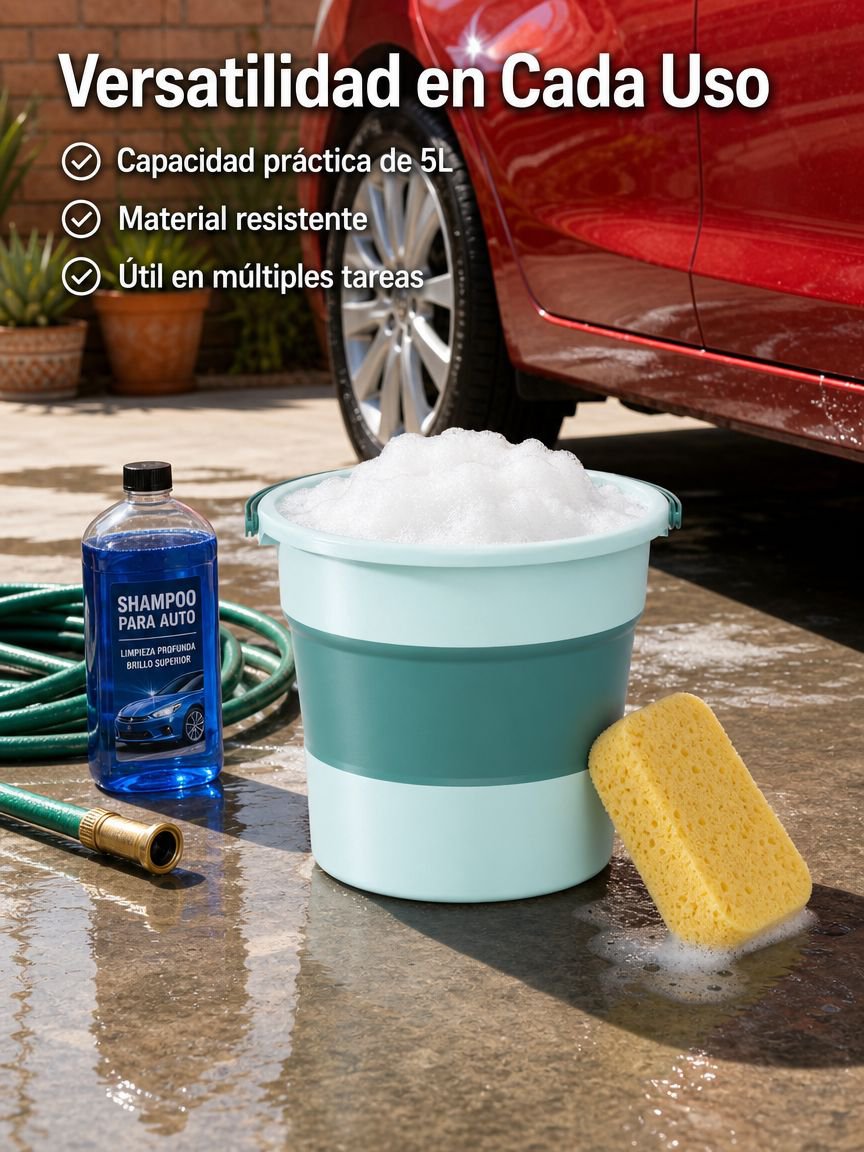 Cubo plegable portátil para coche, pesca, viaje y hogar, grueso y resistente