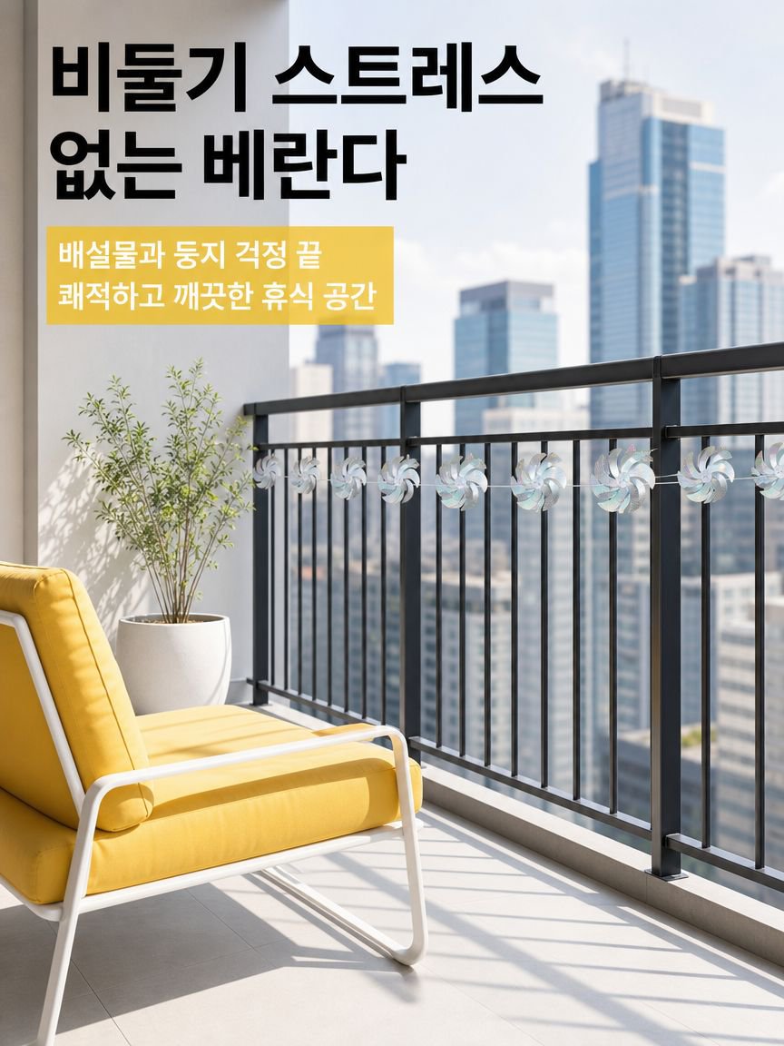 과수원에서 사용되는 회전형 새 쫓는 바람개비