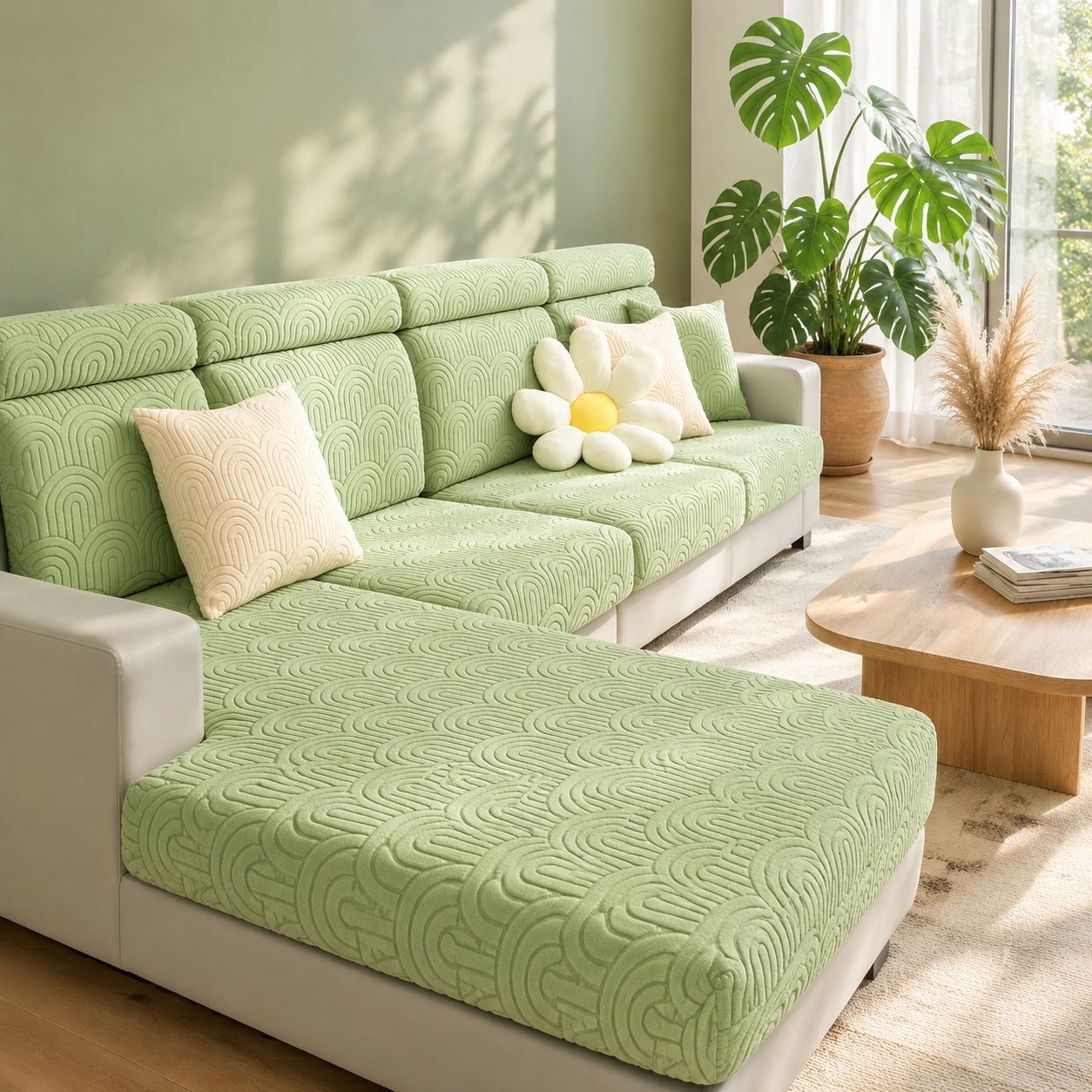 Universal Sofa Cover Full Set Elastic Nonslip Cushion Cover