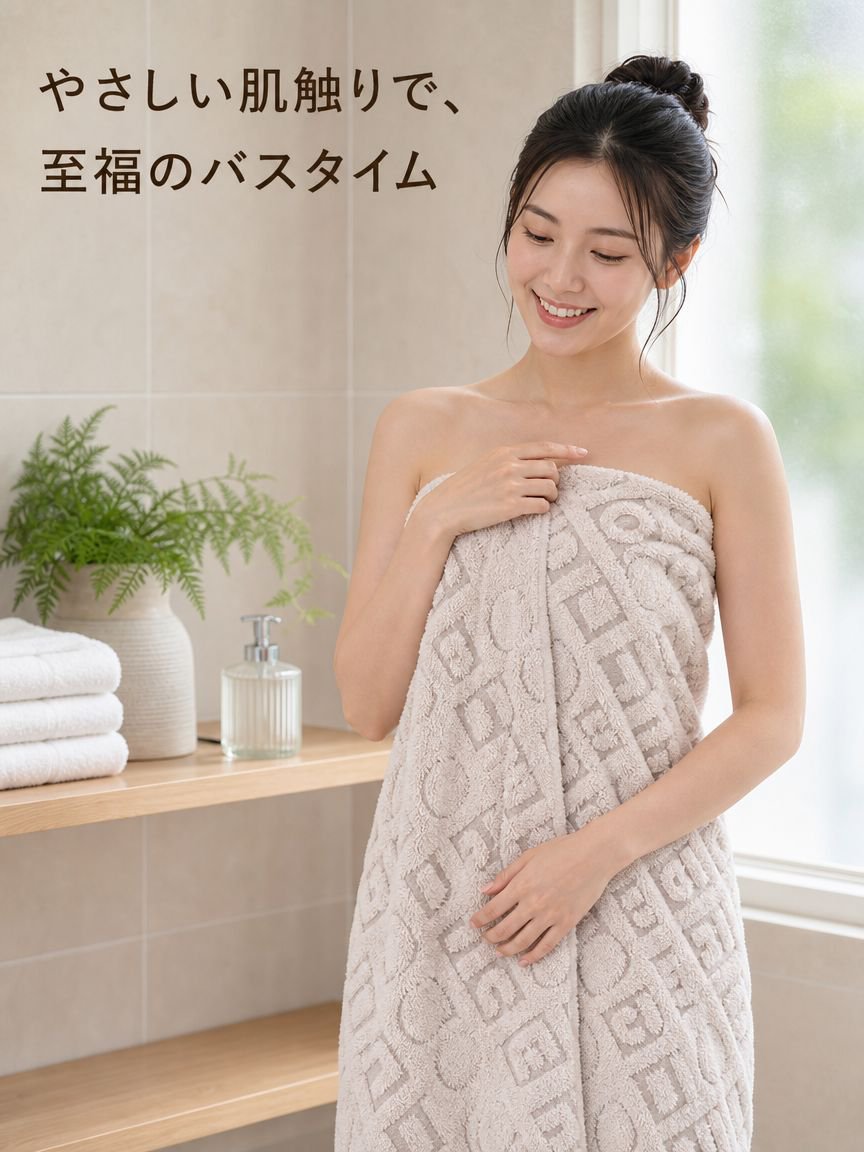 かわいい柄のバスタオル