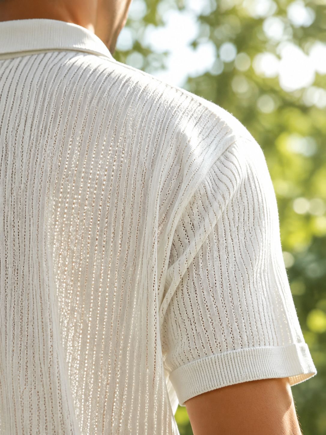 T-shirt homme à manches courtes en tricot respirant