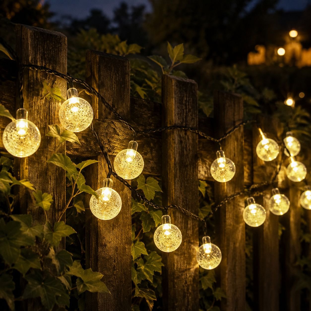 3M Waterproof Bubble Ball String Lights, 20 LEDs, Christmas Patio Decoration