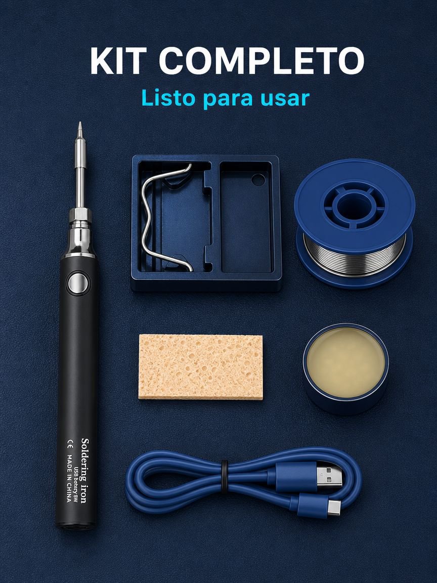 Soldador portátil mini recargable por USB kit de lápiz de soldar para uso doméstico