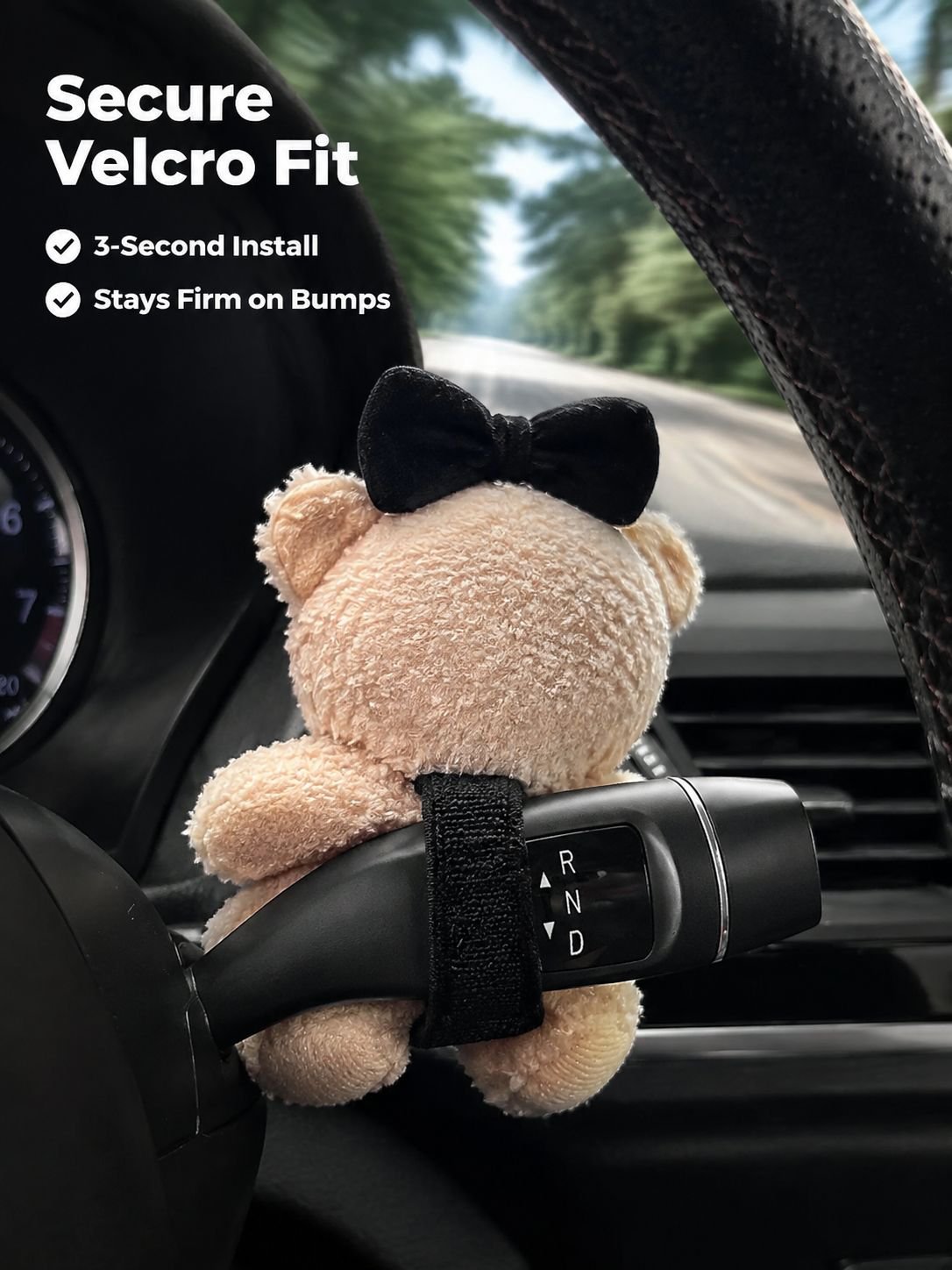 Cute bear-shaped gear shift lever steering wheel decoration