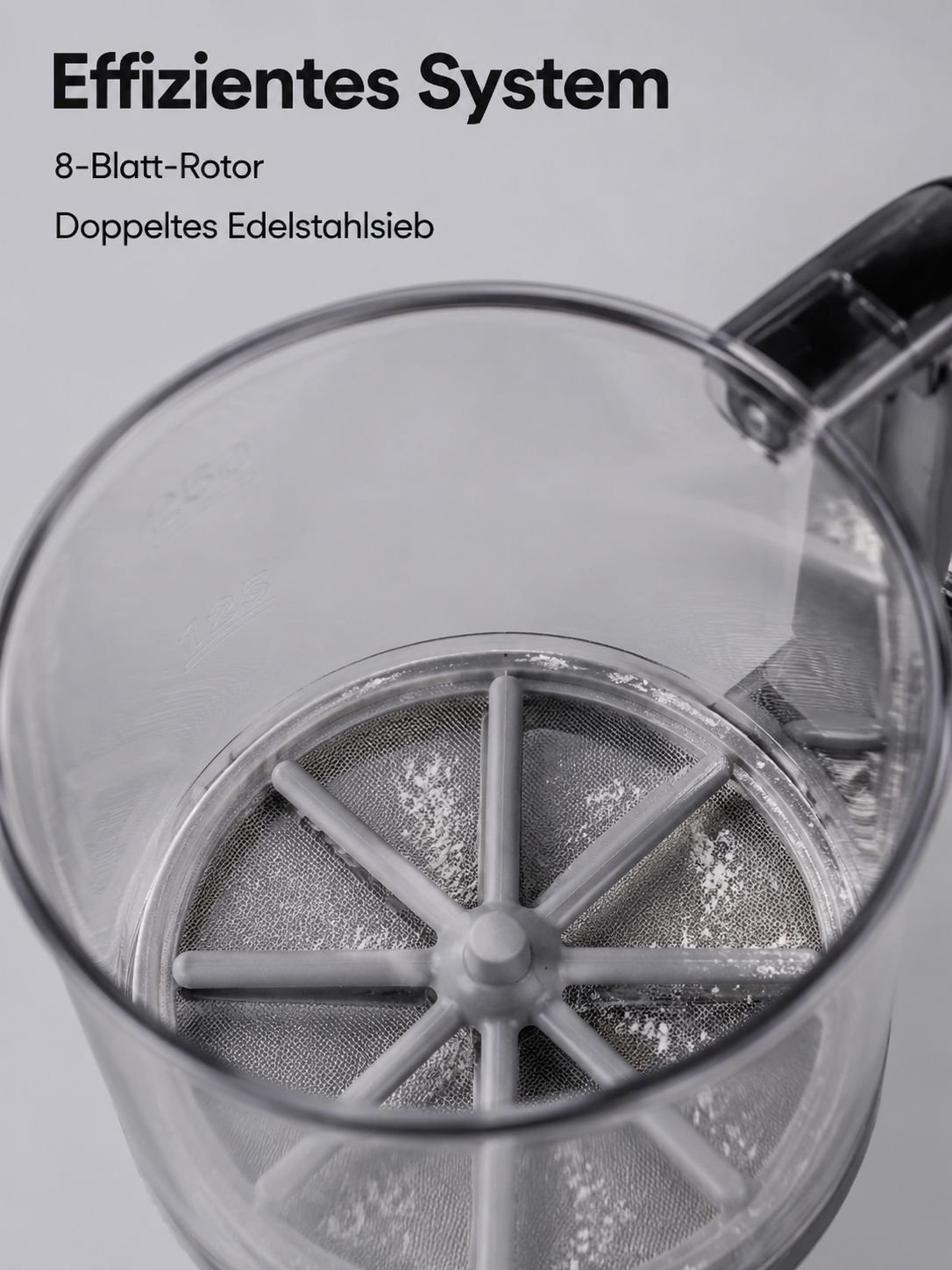 Halbautomatisches Mehlsieb mit Pressfunktion