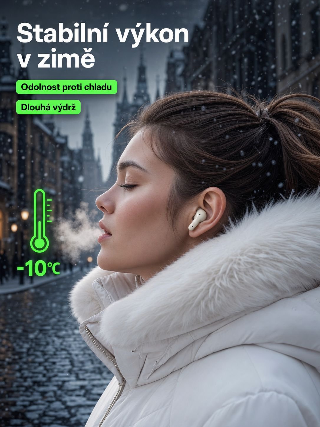 Bezdrátová sluchátka do uší s kostním vedením a potlačením hluku
