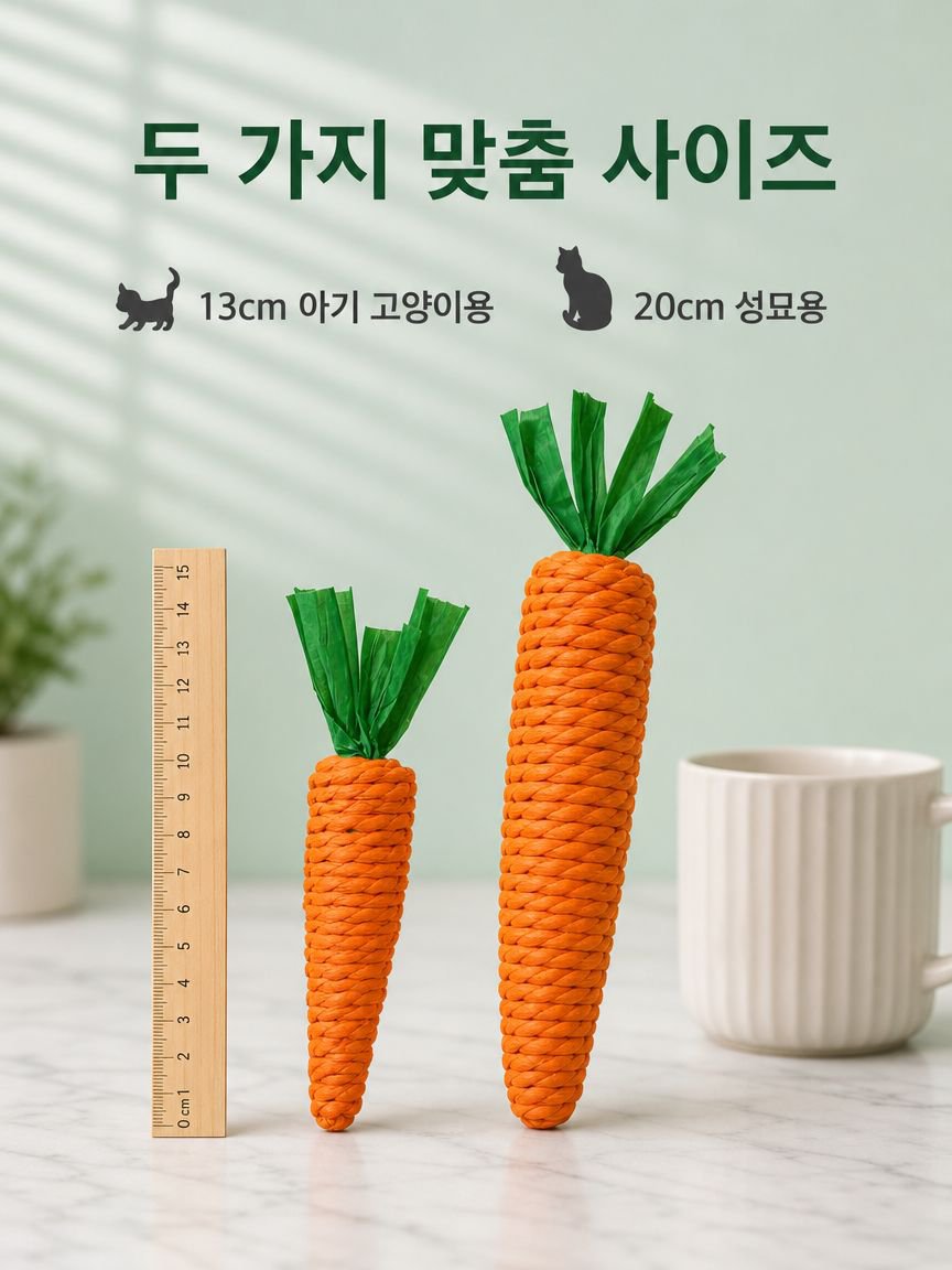 소리 나는 당근 고양이 낚싯대 장난감