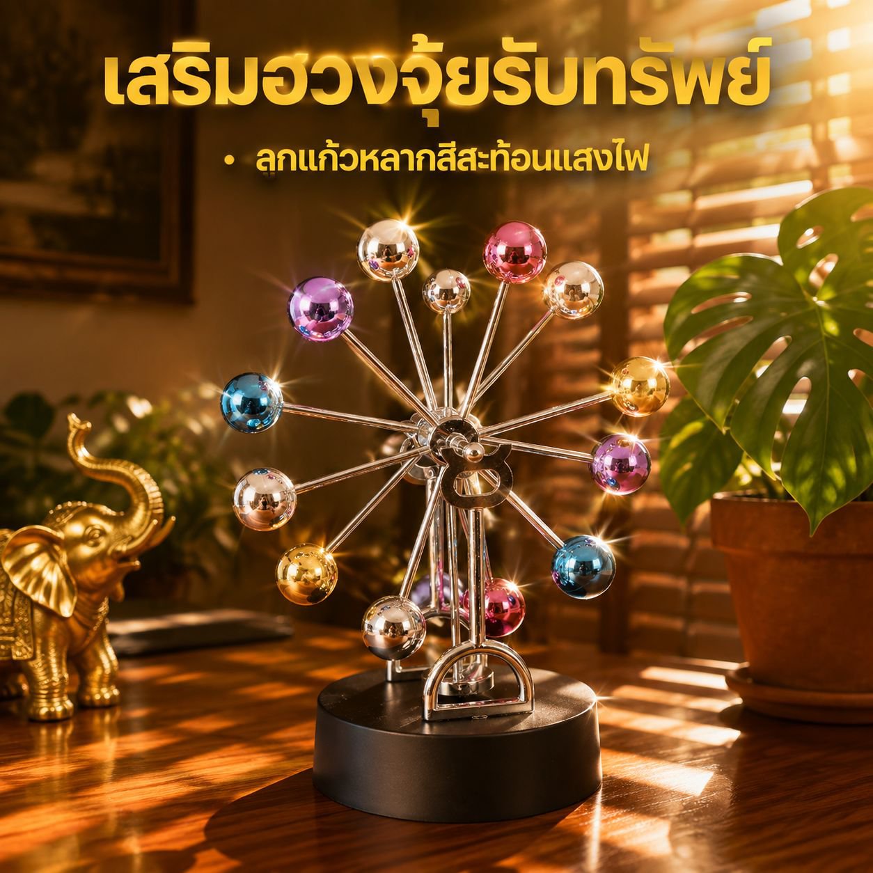 ของตกแต่งโมเดลชิงช้าสวรรค์ลูกบอลแม่เหล็กหมุนตลอดเวลา