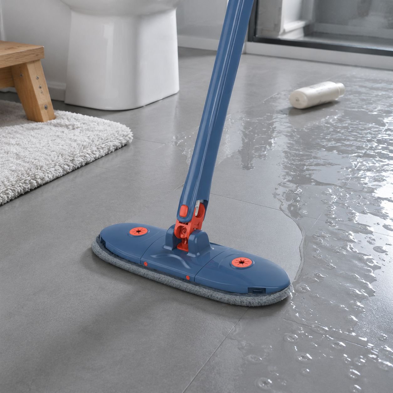 Extendable glass cleaner for mirrors and windows