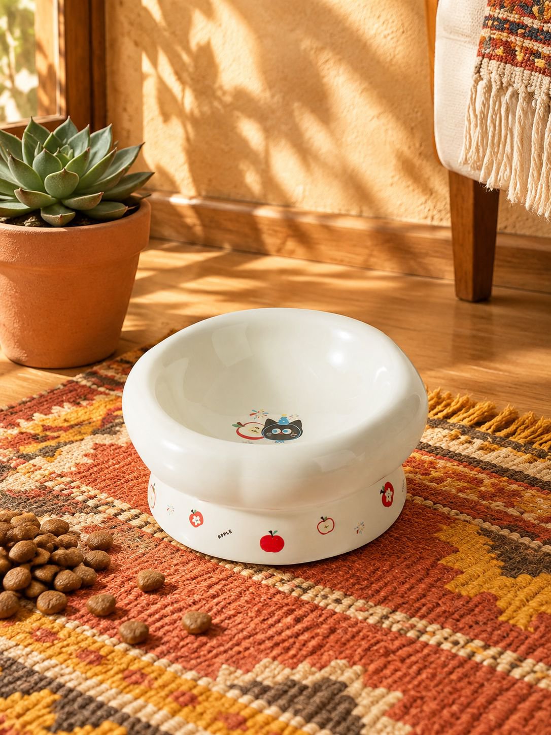 Cuenco para alimentos y agua de mascotas con boca grande