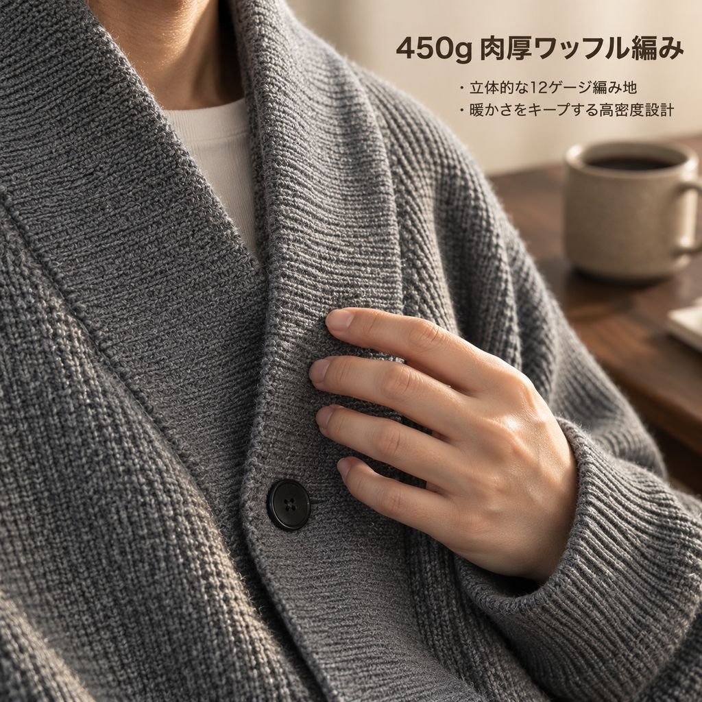 メンズ ニットカーディガン 秋冬 厚手 無地 ゆったり カジュアル セーター 羽織 アウター