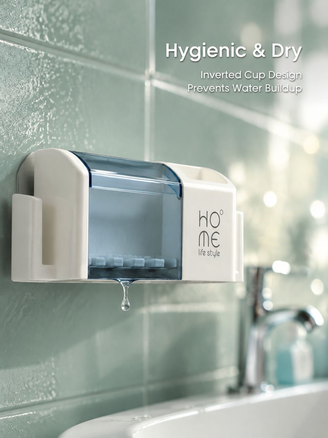 Wall-mounted electric toothbrush holder for bathroom, no drilling required, wash cup and toothbrush 