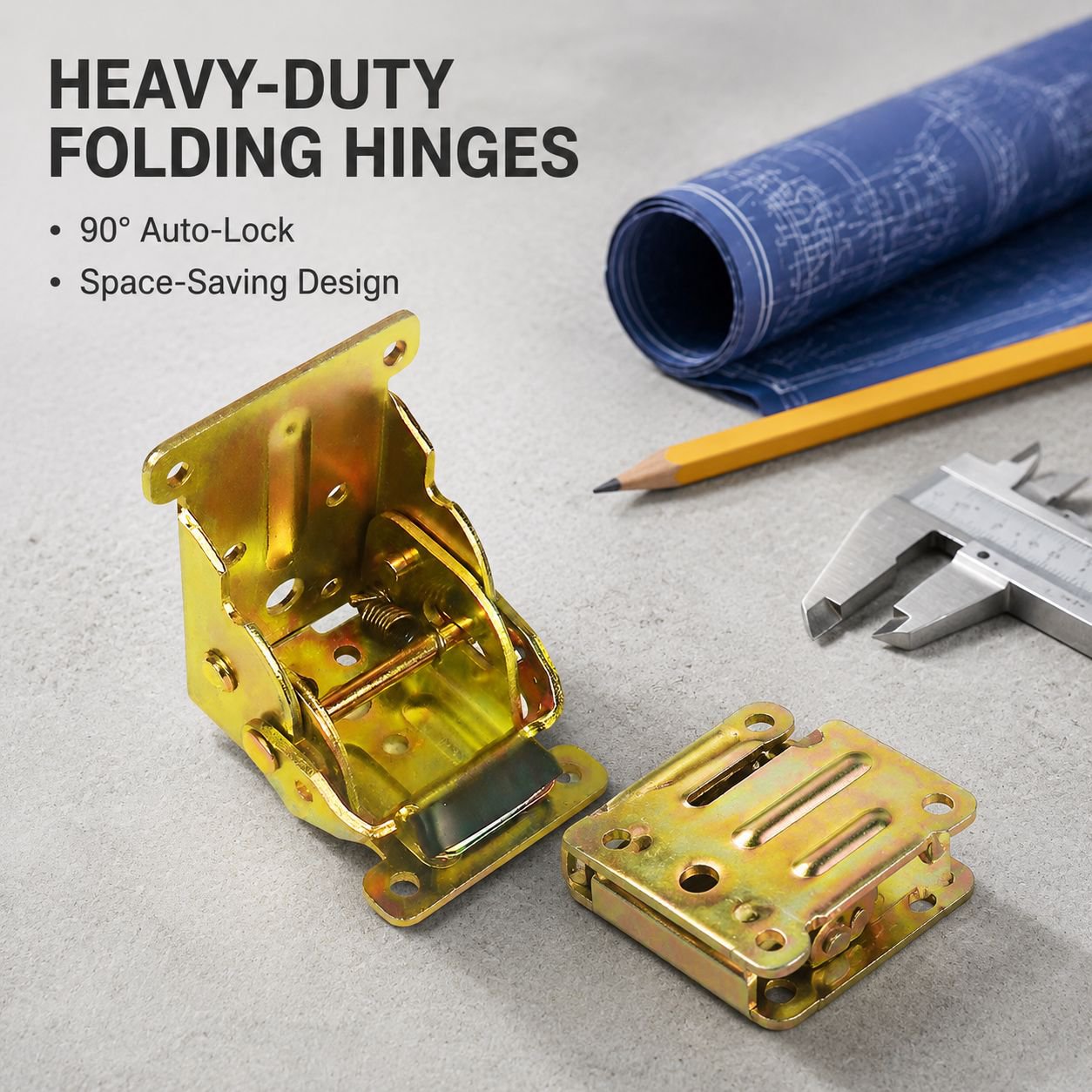 90 Degree Folding Hinges With Locks, Woodworking Furniture Links, 2pcs