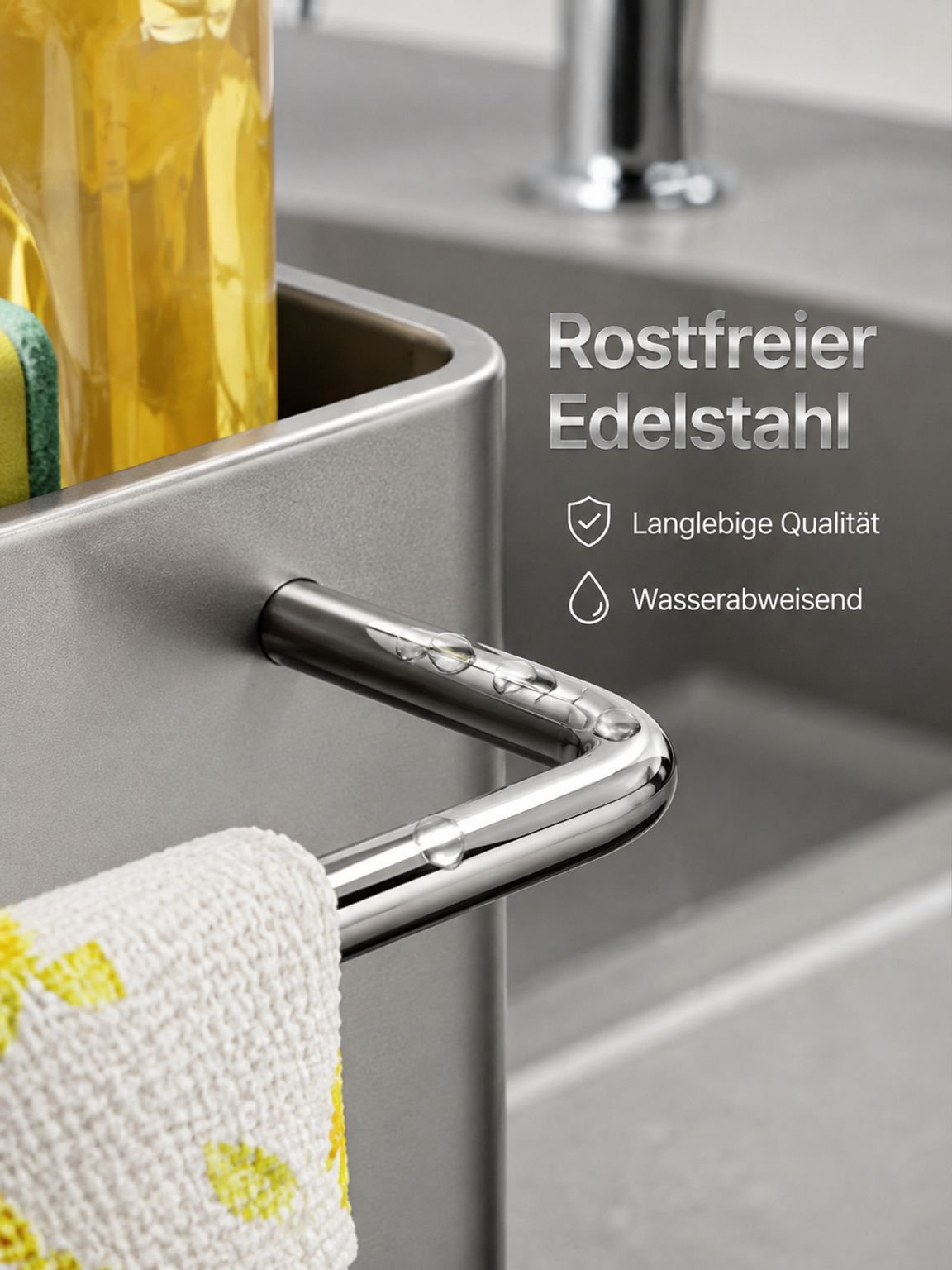 Modernes Design: Spültuchhalter mit minimalistischer Abtropffunktion