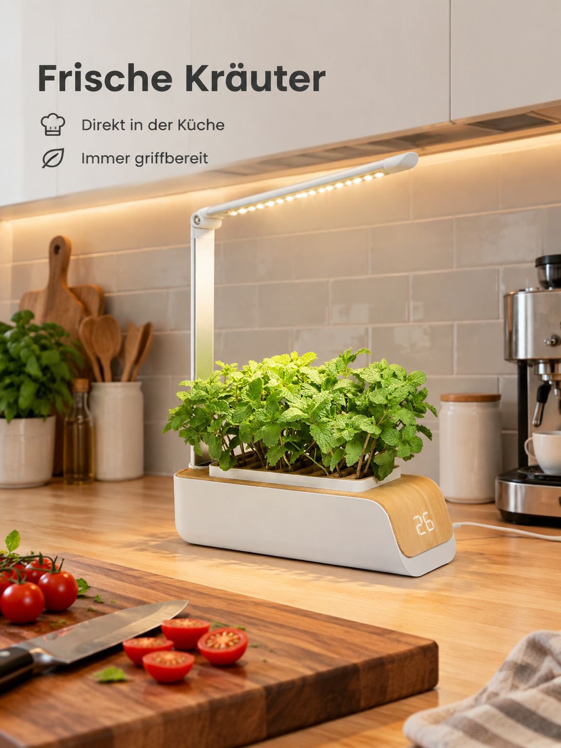 Intelligenter LED-Pflanzentopf mit automatischer Beleuchtungszeit