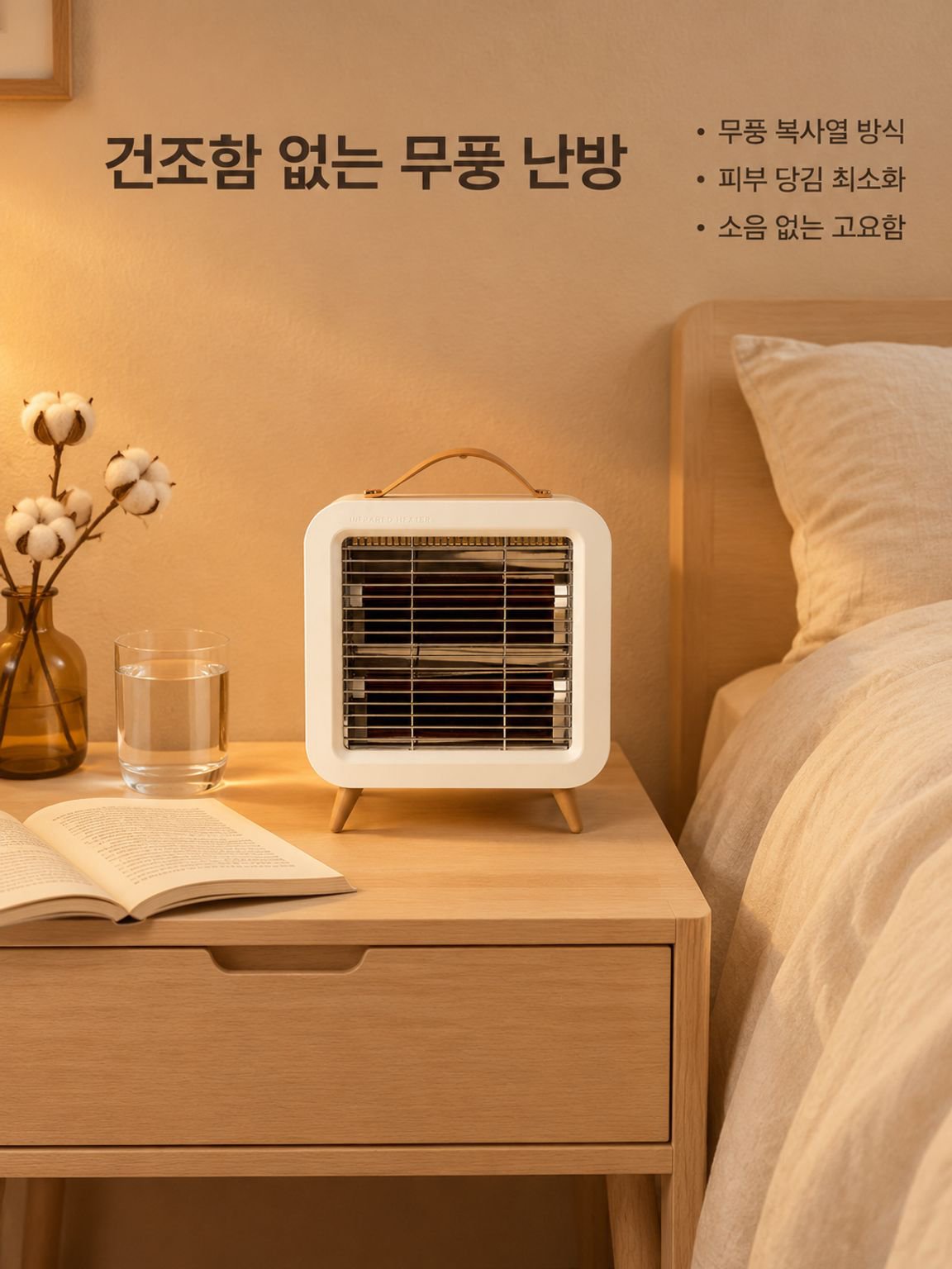 손잡이가 달린 휴대용 미니 탁상형 히터