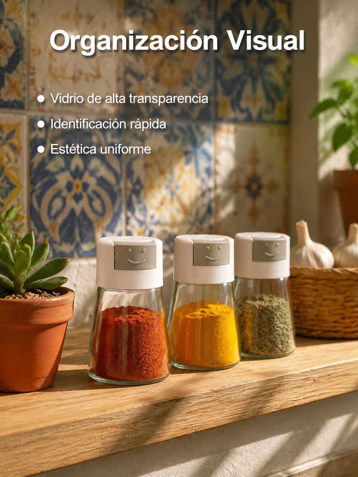Tarro de vidrio para especias Organizador de cocina