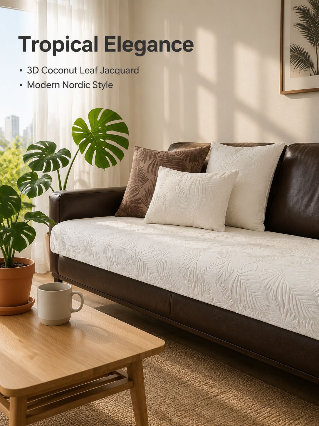 Autumn Winter Cream Jacquard Thickened Soft Nonslip Seat Cushion