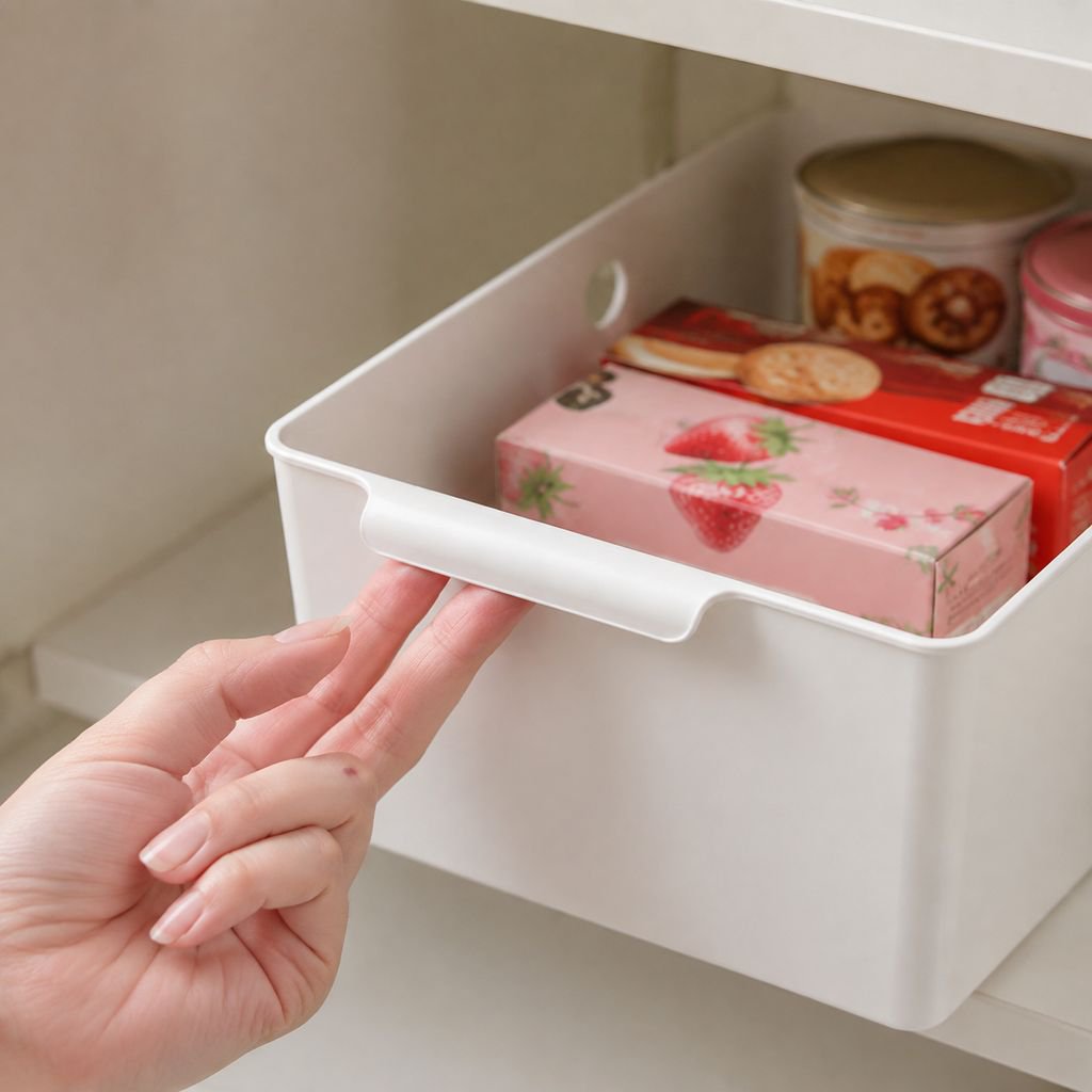 アクセサリーや文具が入ったデスク用収納ケース