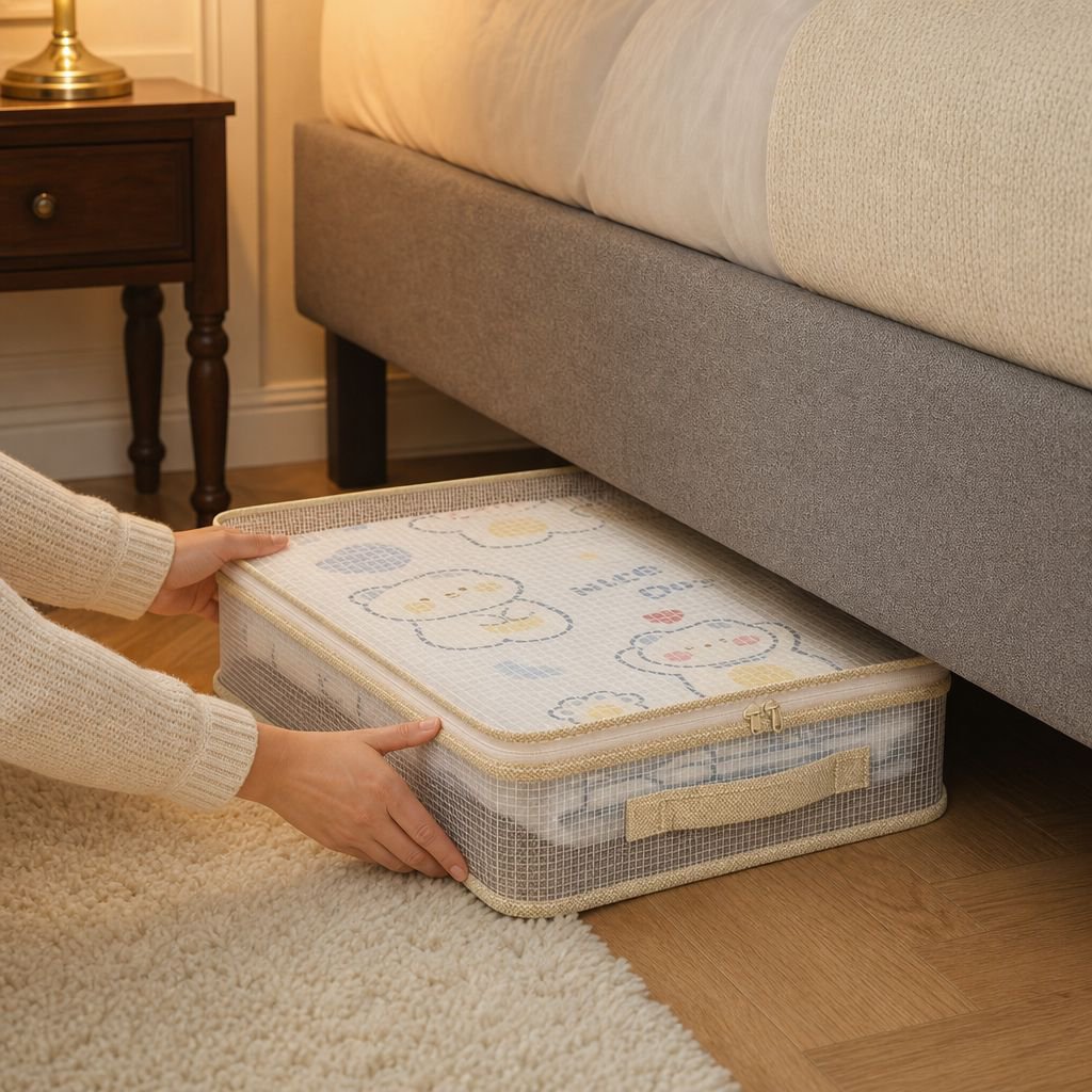 Organized closet with mold resistant storage bags