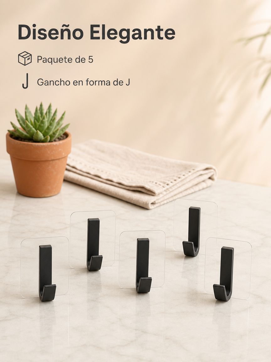 Ganchos adhesivos fuertes para pared sin taladro