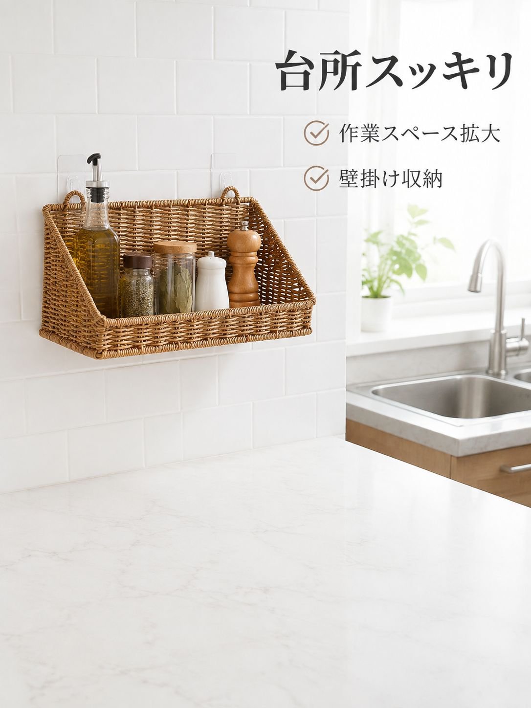 壁掛け収納バスケット