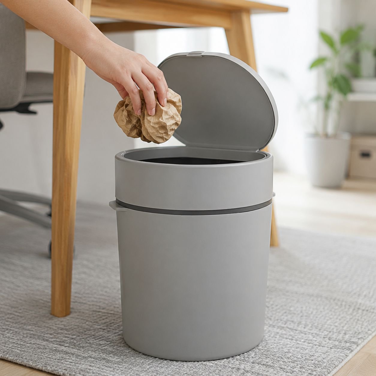Pop-up Lid Large Capacity Storage Trash Can
