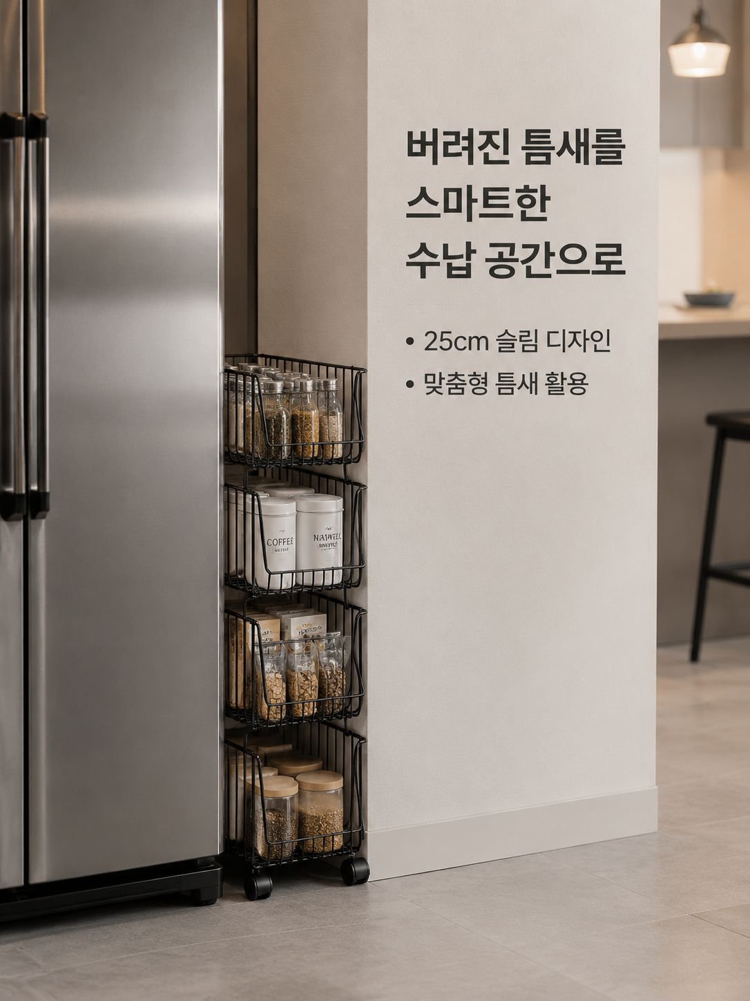 다용도 이동식  트롤리 선반