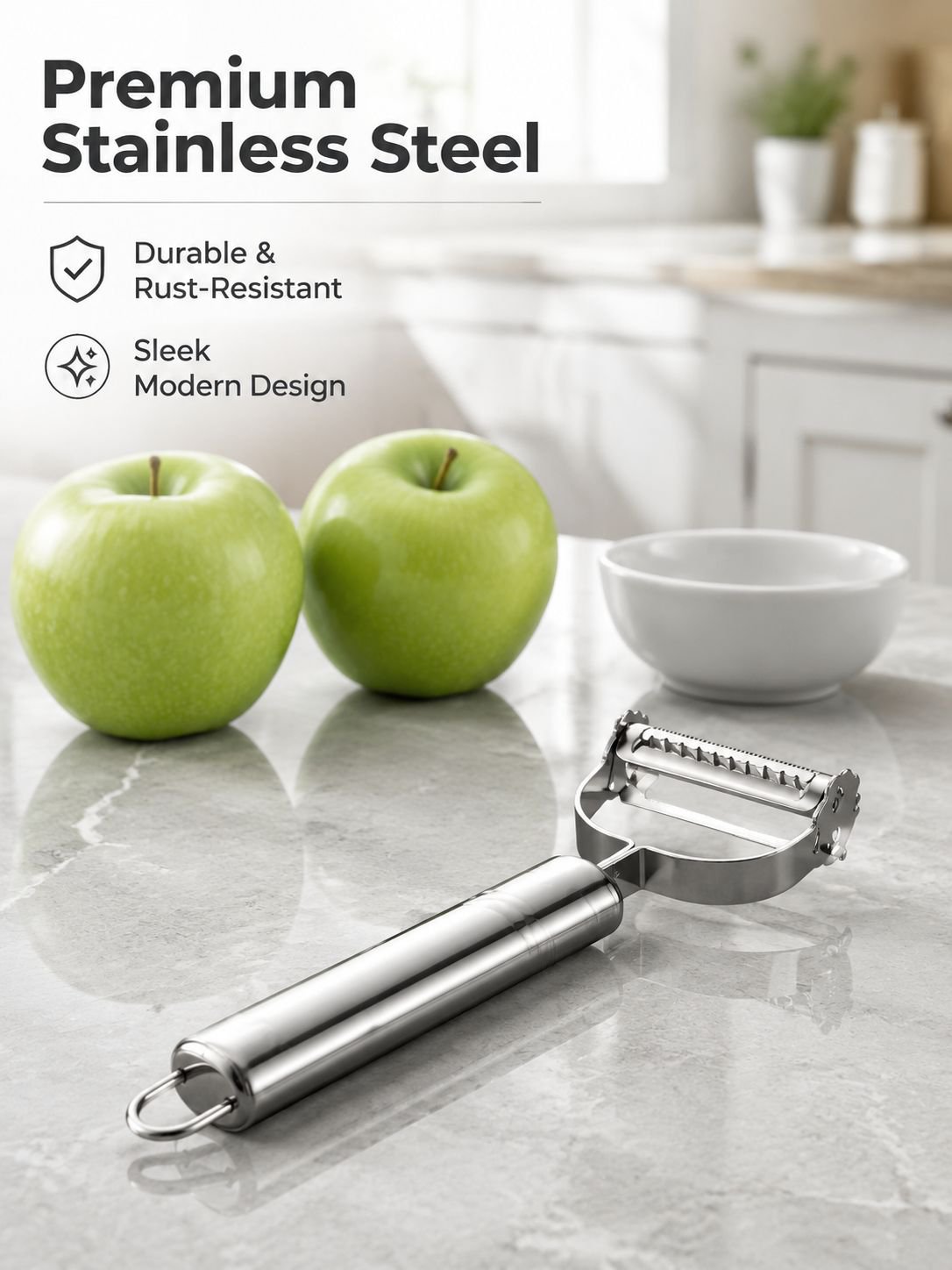 JMY - Stainless Steel Kitchen Gadgets for Restaurants and Homes: Fruit Peeler, Creative Smiley Face 