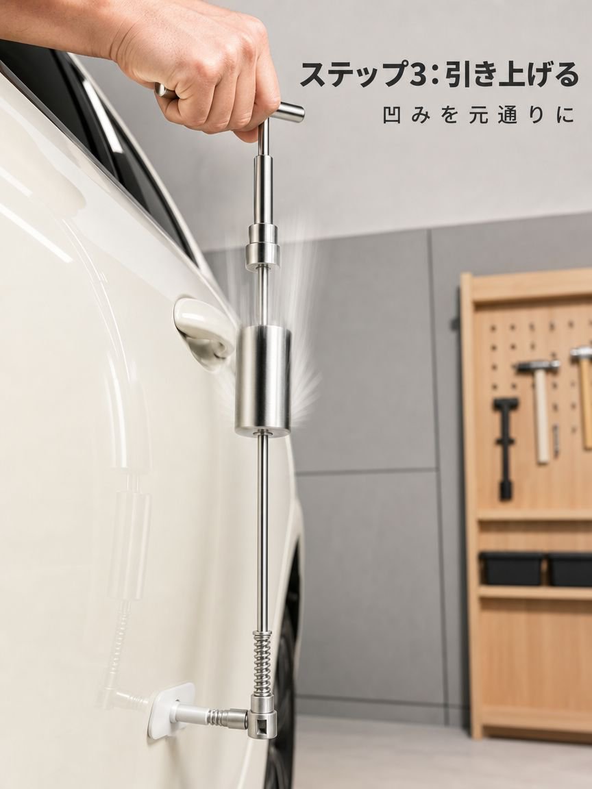 実際にツールセットを使って修理する手元