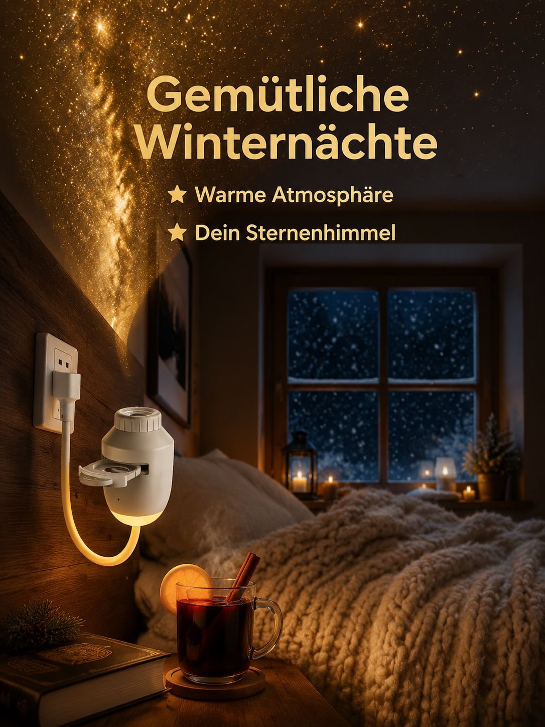 Magische Sternenprojektion als Nachtlicht