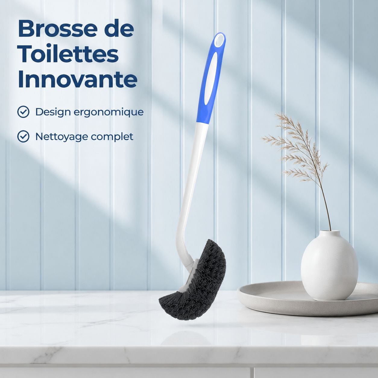 Nouvelle brosse de toilette sans angle mort pour la maison