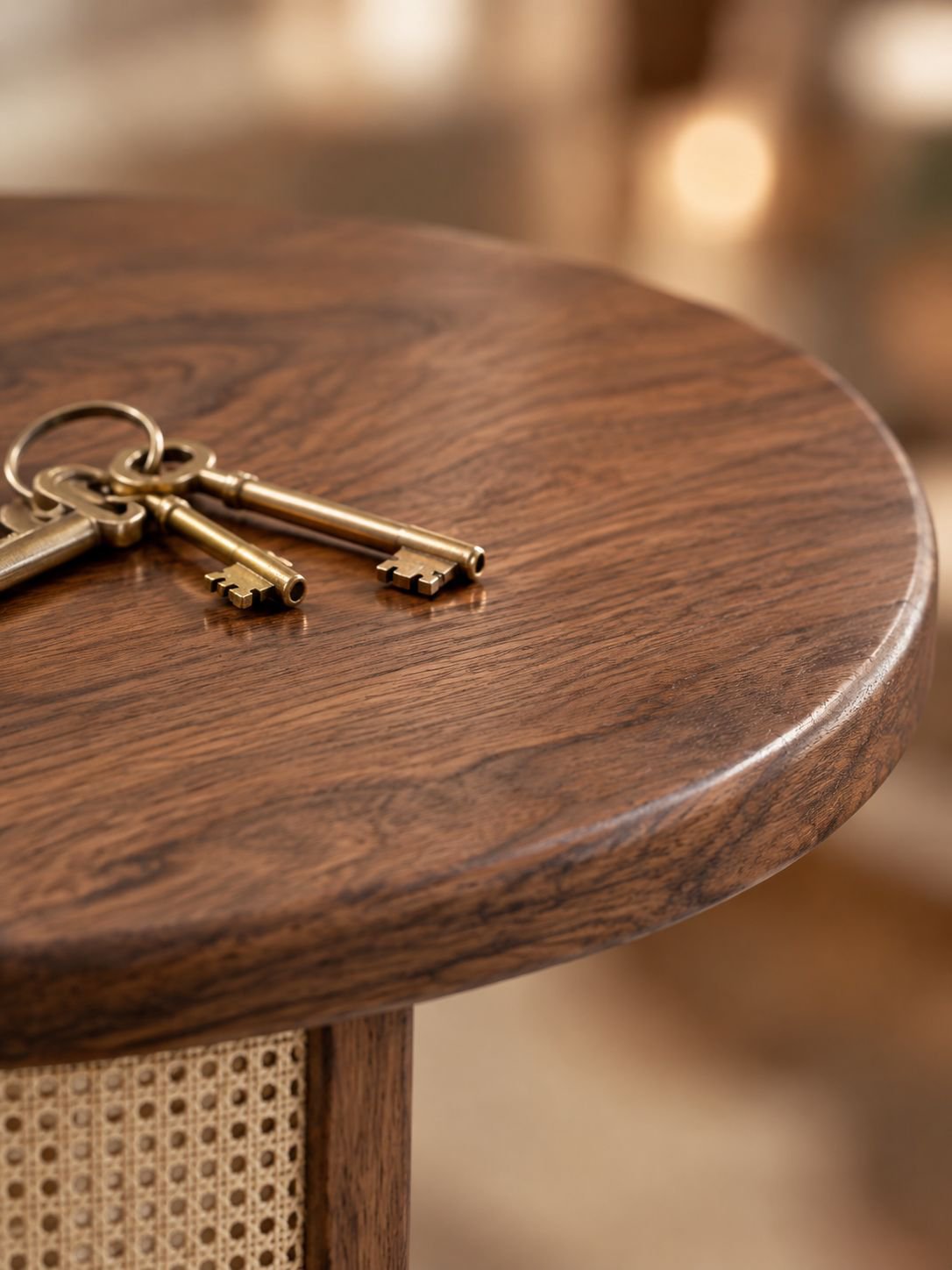 Table d’appoint ronde avec étagère pour canapé