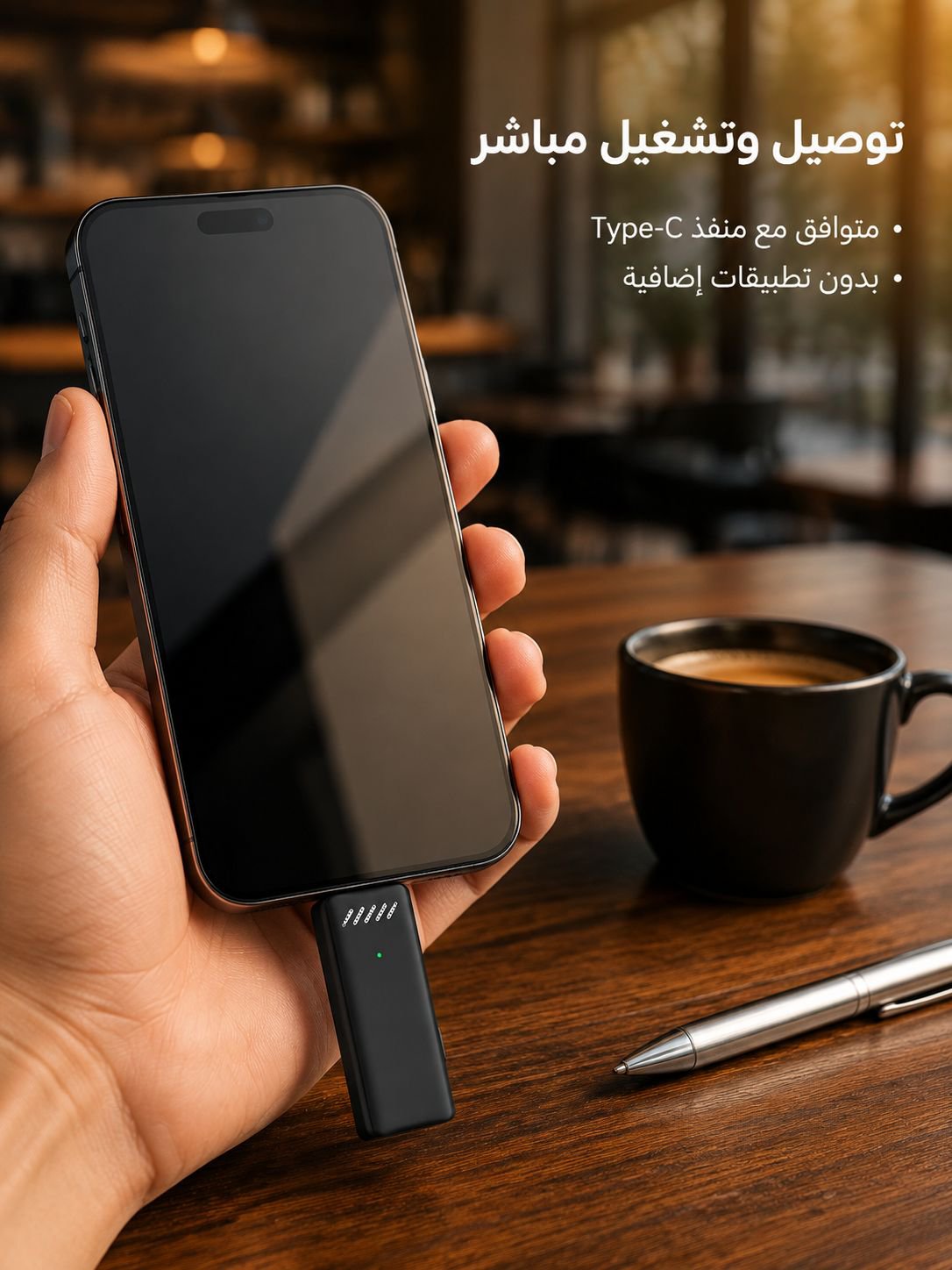 ميكروفون لاسلكي مع المشبك وعلبة الشحن