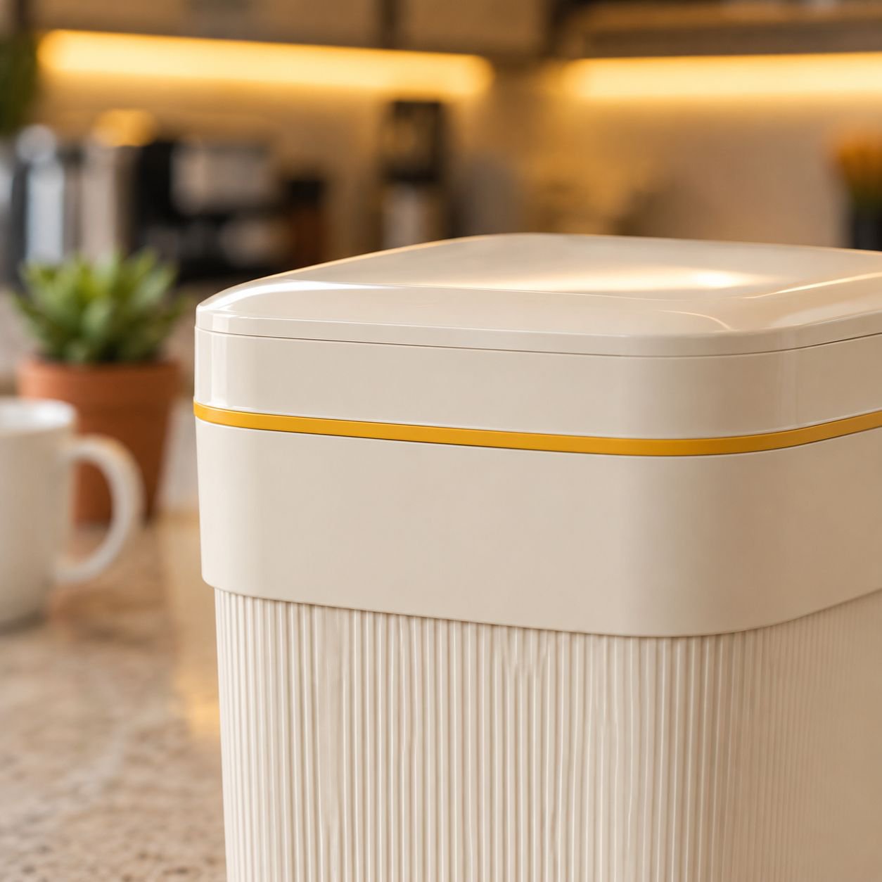 Spacious home waste bin with secure lid
