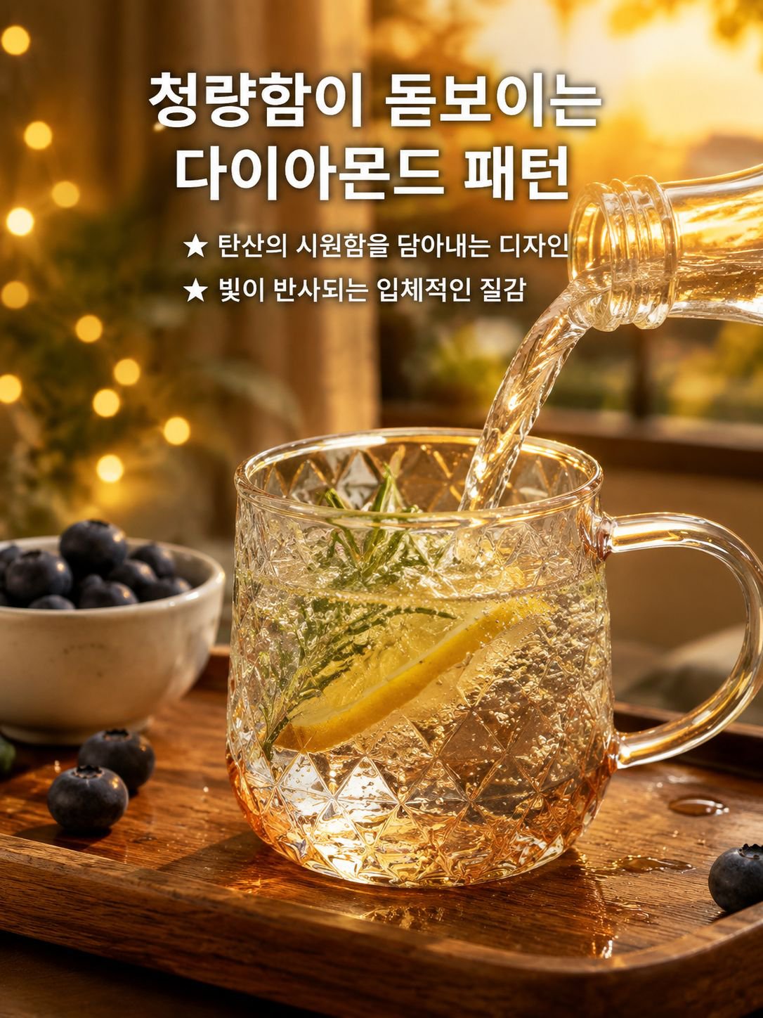 내열 유리 냉수 주전자 세트 컵