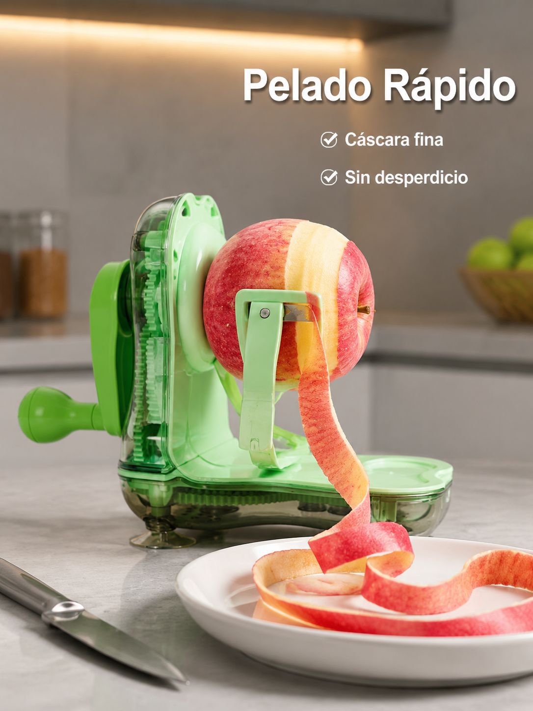 Pelador de manzana dos en uno