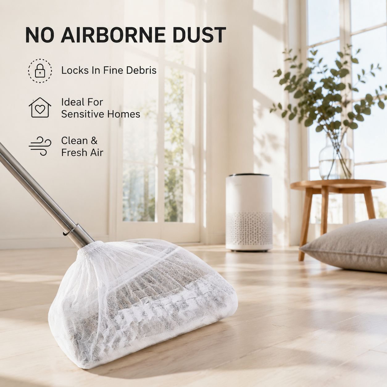Disposable broom dust cover