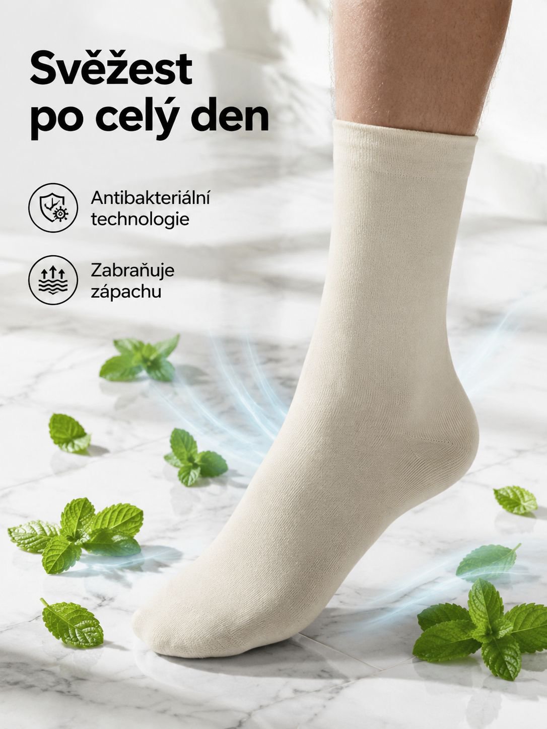 Pánské antibakteriální bavlněné ponožky